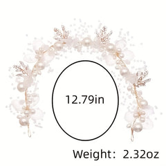 Bride Flower Crown Tiaras Crystal Pearl Hair Vine Wedding Hair Accessories