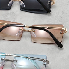 Men's Square Rimless Sunglasses UV Protection for Sports