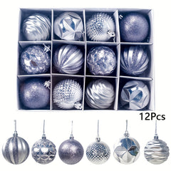 12pcs Christmas Ball Painted Set Decoration Holiday Party Supplies