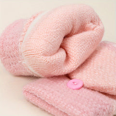 Half Finger Knitted Gloves For Boys And Girls Winter Warm Keeping Gloves