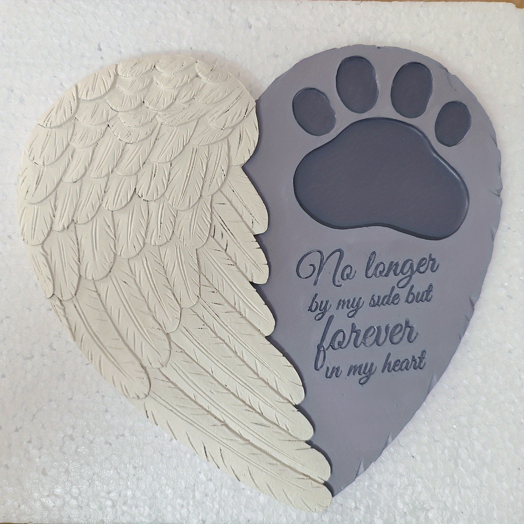 Pet Memorial Stone Dog Cat Pet Memorial Tomb Heart Angel Wing Garden Decoration