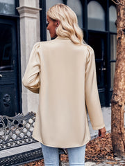 Casual Cardigan Women's Solid Lantern Sleeve Open Front Cardigan