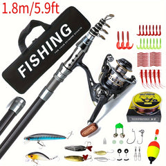 8.3m Telescopic Fishing Rod and 5.2:1 High Speed Reel Combo Set