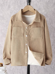 Boys Corduroy Shirts Long Sleeve Button Down Outwear