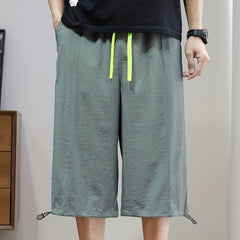 Men's Breathable Drawstring Waist Shorts Long Length Casual Summer