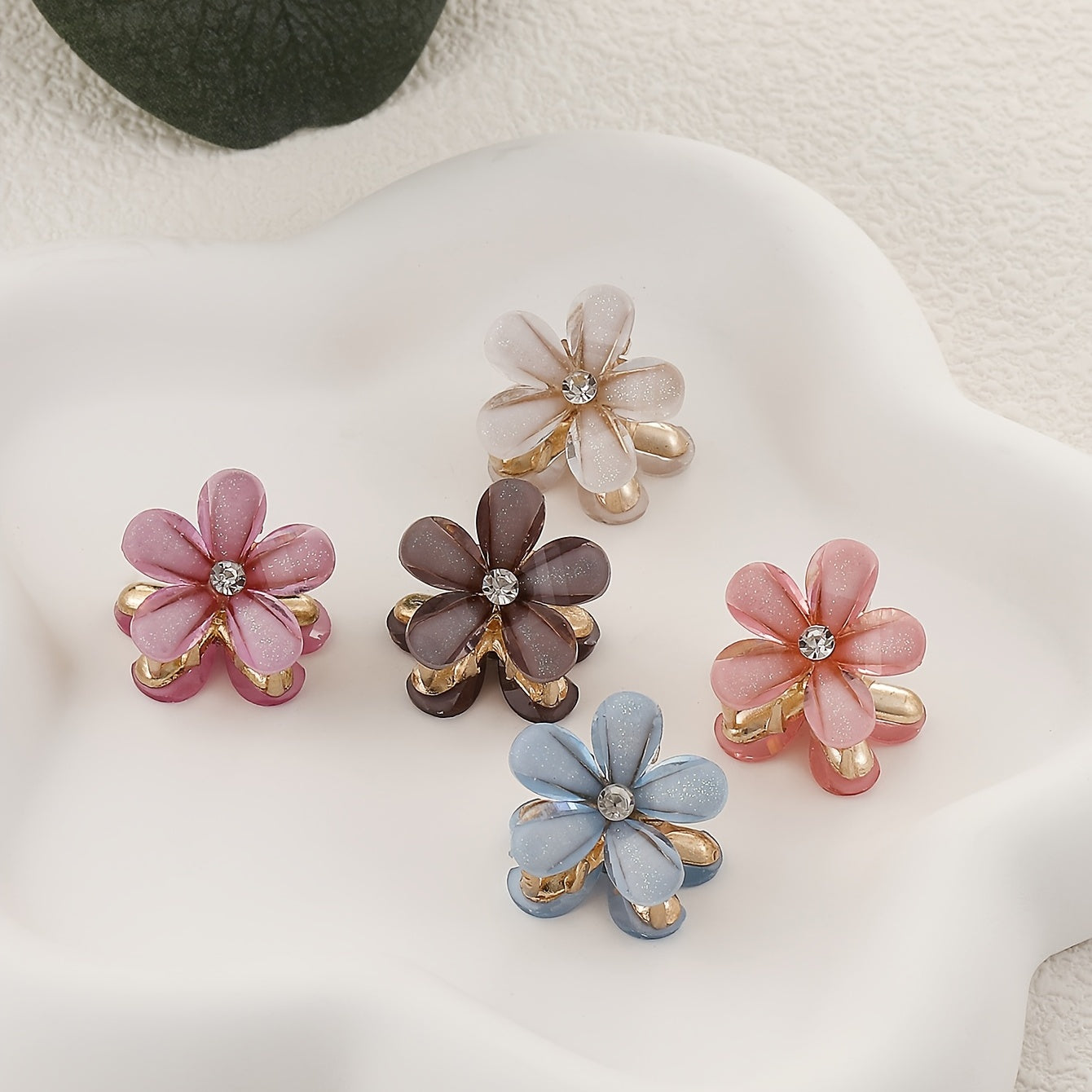 5pcs Camellia Hair Clip Flowers Claw Clip Accessories for Girls