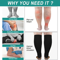 2 Pairs Plus Size Compression Socks Wide Calf 20-30 MmHg