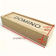 28pcs Dominoes Wooden Box Board Game Teaching Aids