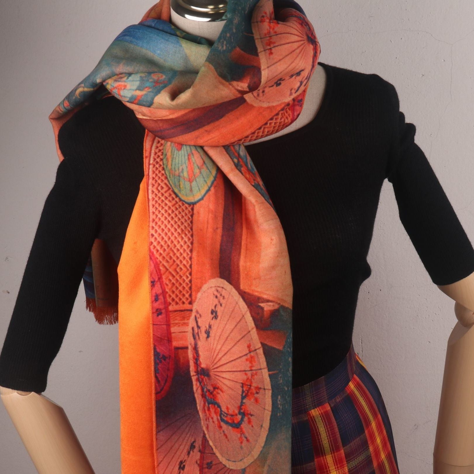 Winter Scarf Print Scarf Business Gathering Shawl Warm Women Scarf