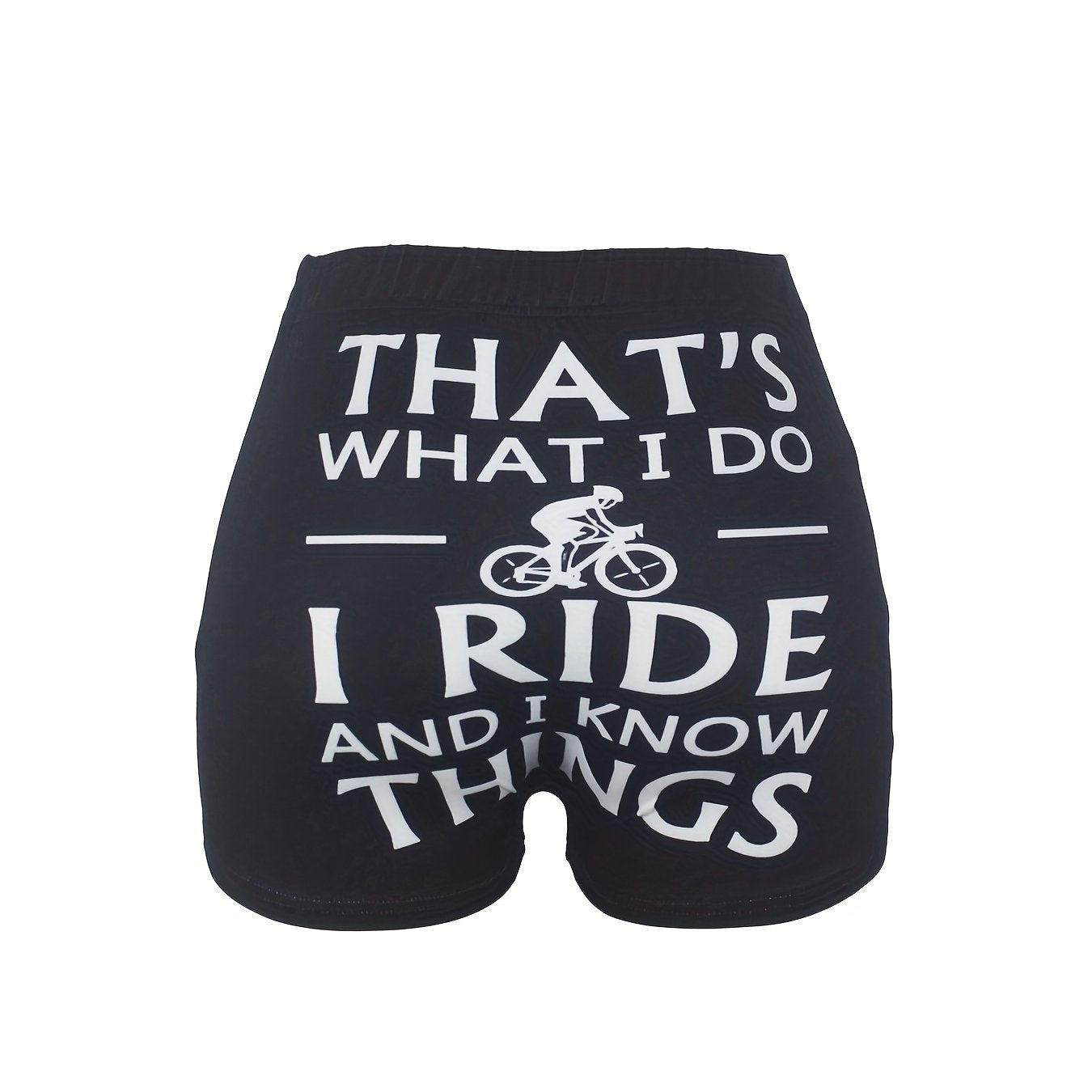 Letter & Graphic Print Skinny Shorts for Women