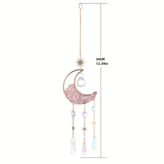 Moon Crystal Suncatcher Rose Quartz Rainbow Maker