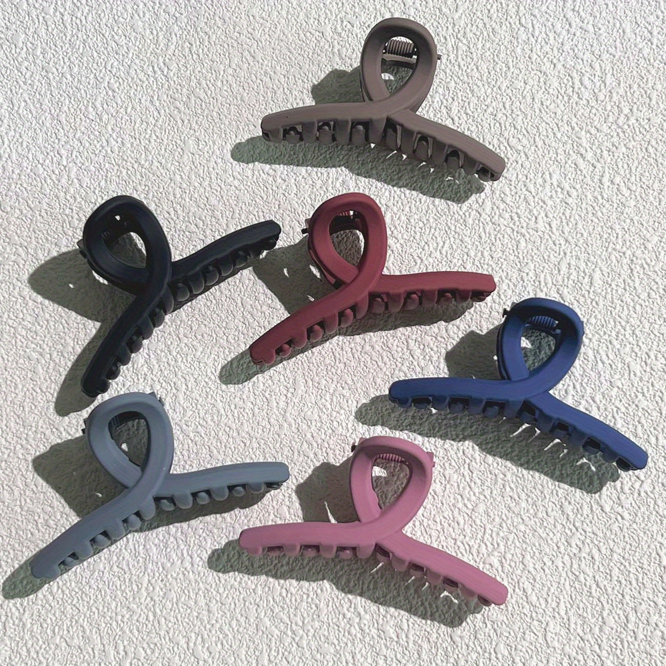 6pcs Frosted Hair Claw Non-slip Shark Claw Hair Accessories For Women