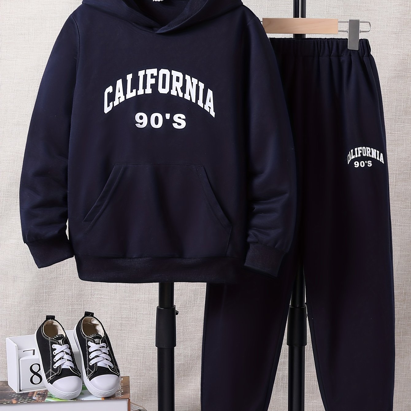 California Boy's Hoodie & Sweatpants Set Street Style Casual Outfits