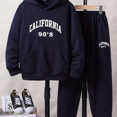 California Boy's Hoodie & Sweatpants Set Street Style Casual Outfits