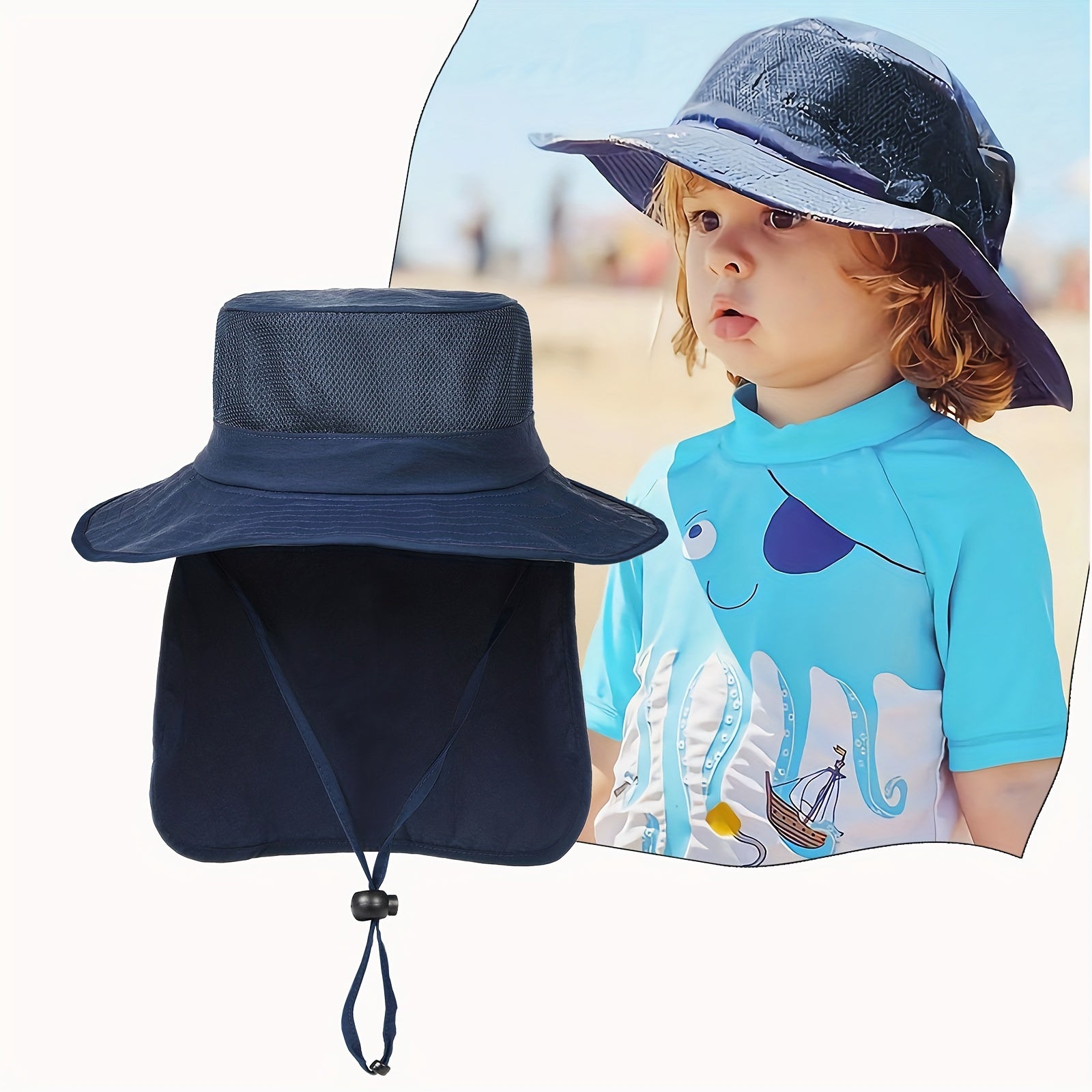 Teen Casual Sun Hat with Wide Brim and Neck Flap