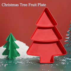 2pcs Christmas Tree Fruit Plate Divided Storage Tray