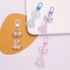 Acrylic Bubble Bow Keychain Pendant For Girls
