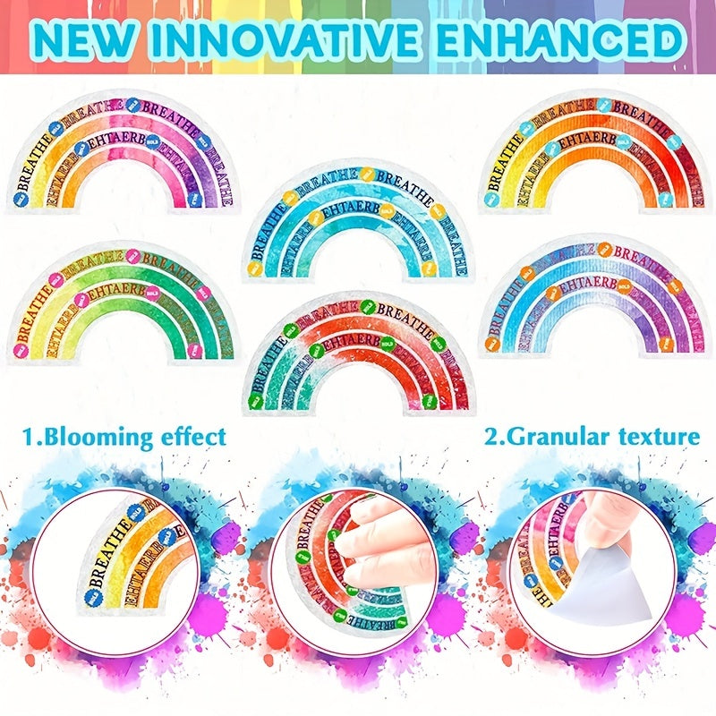 6pcs Rainbow Stress Relief Stickers Calming Strip Texture Sensory Items