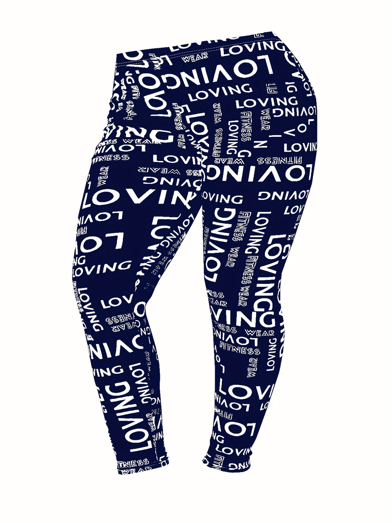 Women's Plus Letter Print High Stretch Leggings