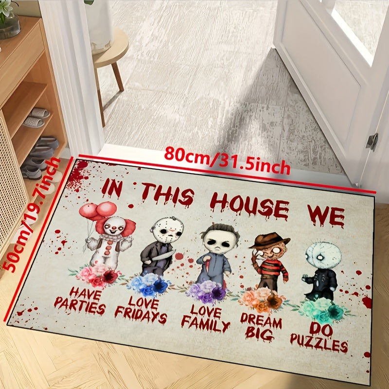 Horror Anime Doormat Non Slip Floor Rug Halloween Bedroom Decor Door Mat