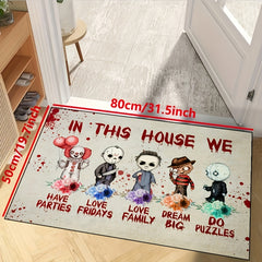 Horror Anime Doormat Non Slip Floor Rug Halloween Bedroom Decor Door Mat