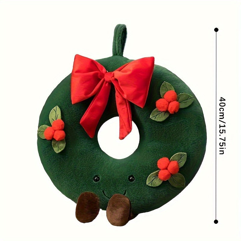 Christmas Gingerbread Man Wreath & Plush Toy for Holidays