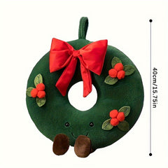 Christmas Gingerbread Man Wreath & Plush Toy for Holidays