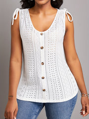 Eyelet Embroidered Tank Top for Summer