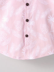 Coconut Tree Tropical Leaf Print Boys Shirt