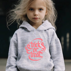 Trick O R Treat Pattern Long Sleeve Hooded Sweatshirt Girls Comfy Hoodies