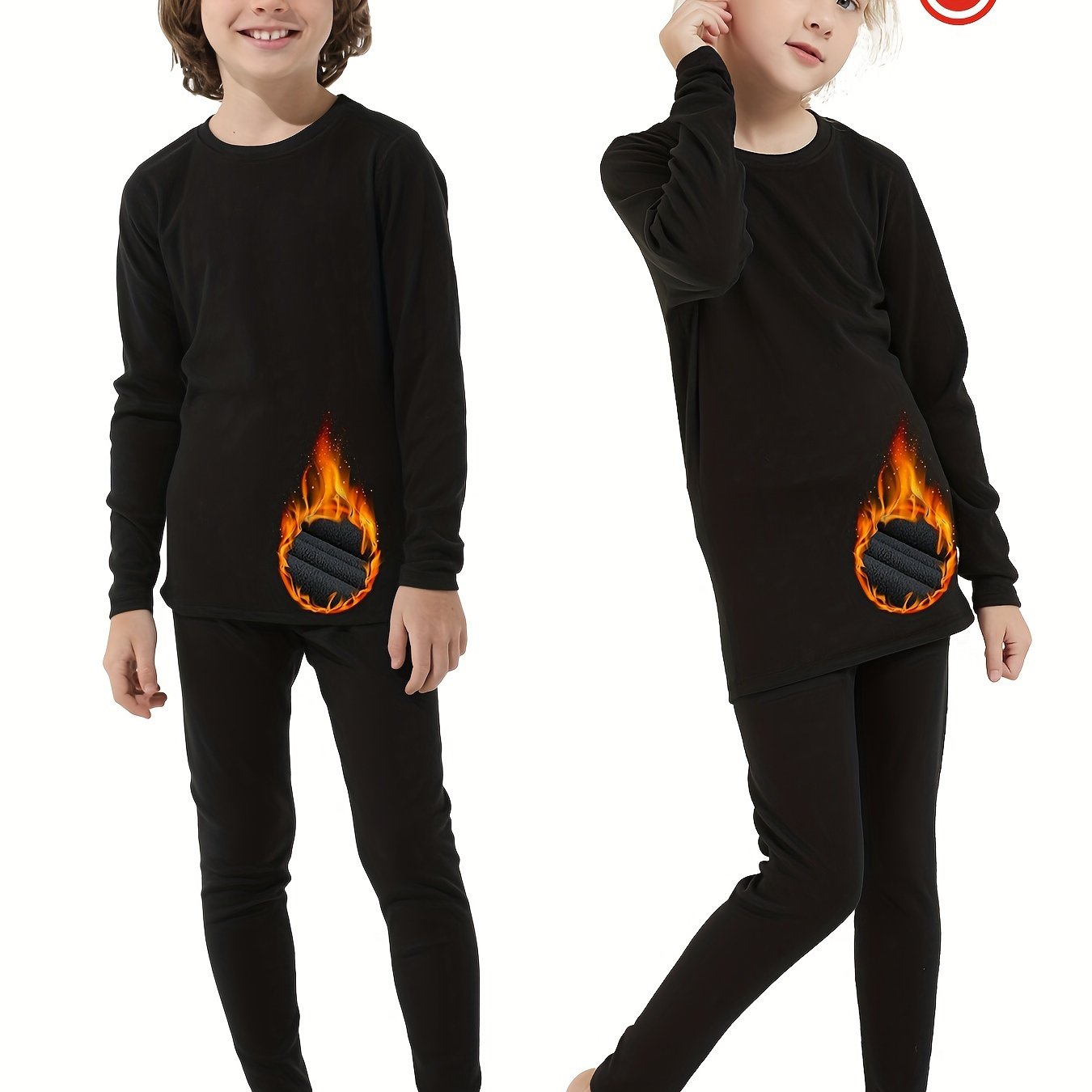 Kids Thermal Underwear Set Ski Boys Girls Fleece