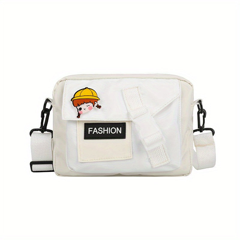 Kids Letter Patch Messenger Bag with Coin Purse