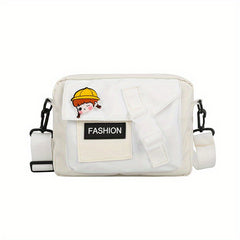 Kids Letter Patch Messenger Bag with Coin Purse