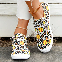 Women's Versatile Leopard Sports Sneakers Lightweight Casual Shoes