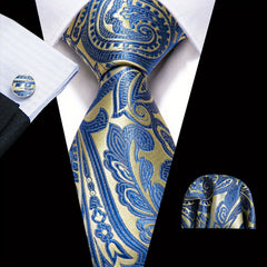 Men's Paisley Silk Tie Set Wedding Accessories Gift