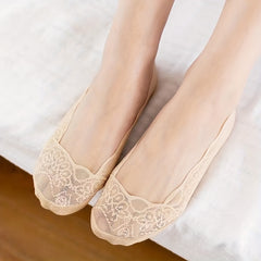 5 Pairs Lace Mesh Ankle Socks Women's Stockings