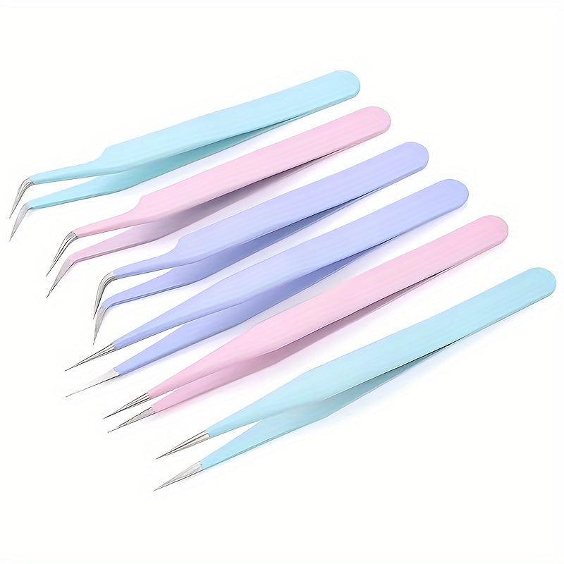 2pcs Precision Tweezers Stainless Steel Straight Tip Tweezers