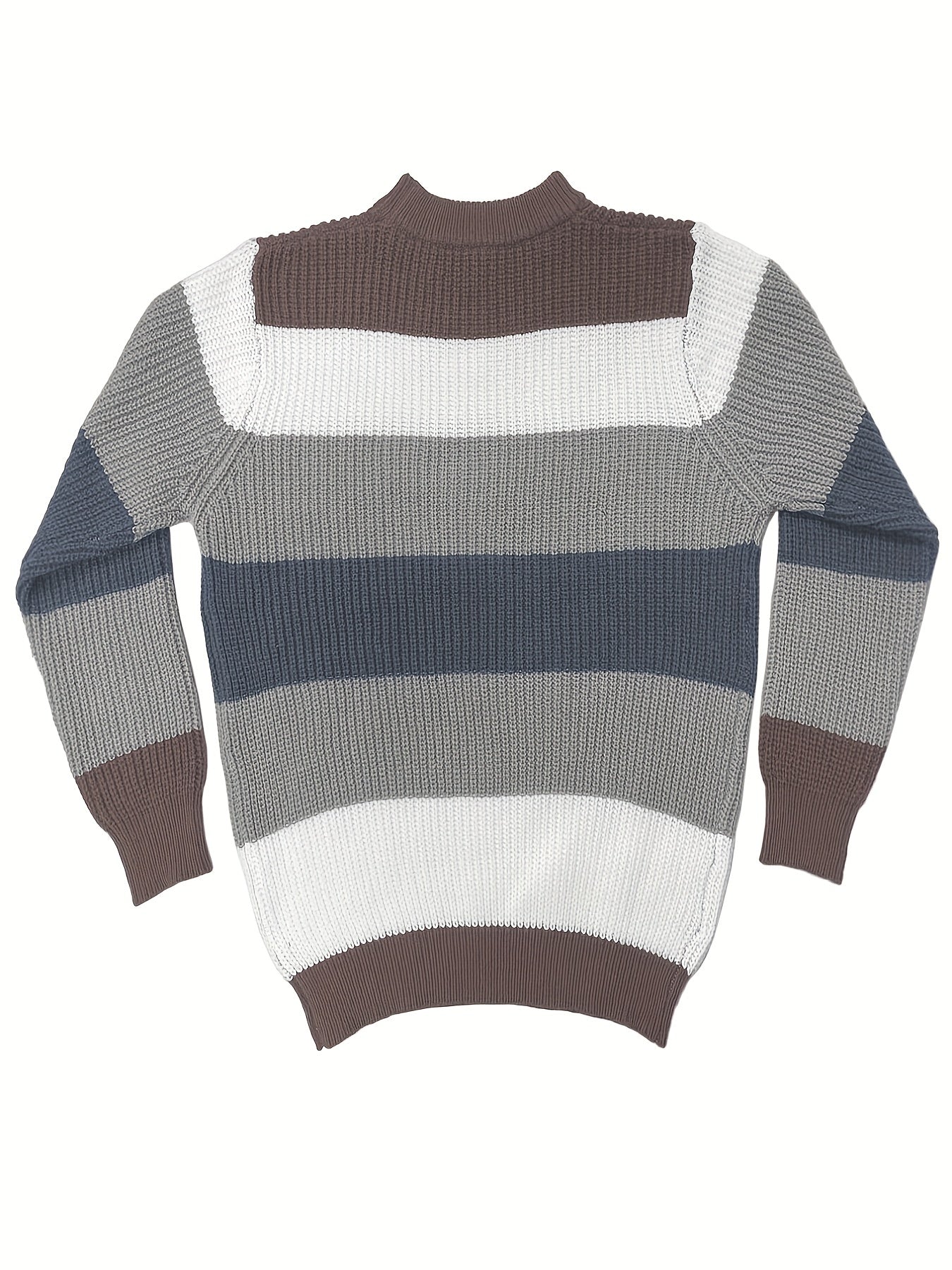 Men's Retro Knitted Sweater Warm Striped Pullover