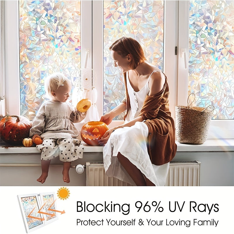 Decorative Window Film Privacy Stained Glass Effect Non Adhesive No Glue