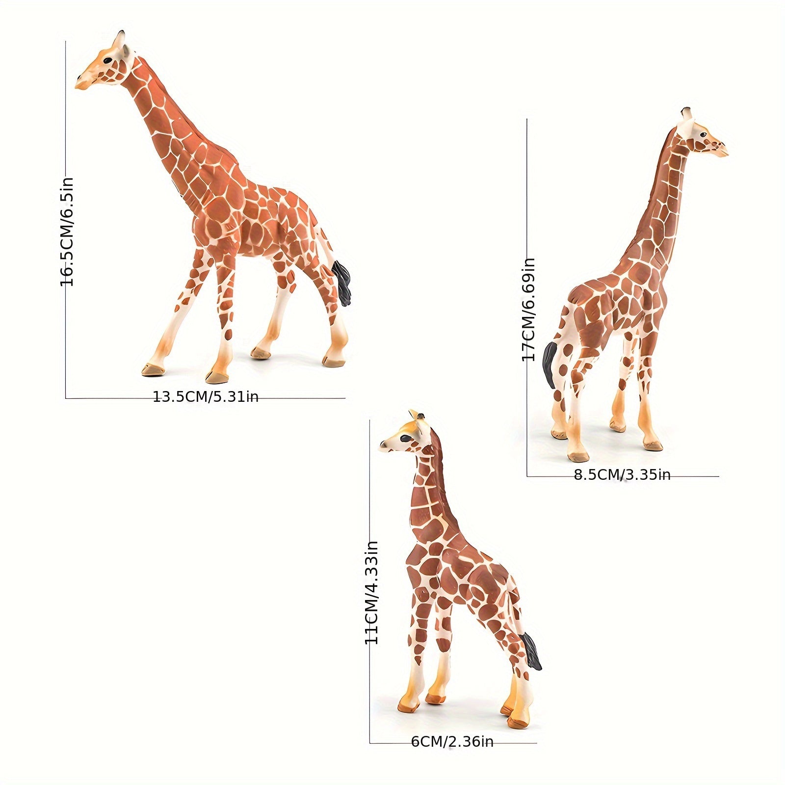 Lifelike Giraffe Figurine PVC Wild Animal Toy Educational Play & Home Decor