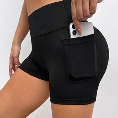 Seamless High Waisted Biker Shorts with Pocket