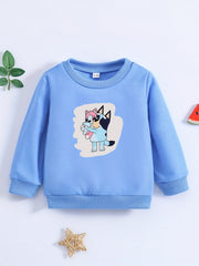 Baby Puppy Print Sweatshirt Long Sleeve Pullover