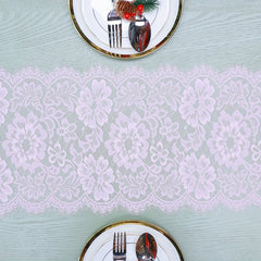 Lace Table Runner Polyester Flower Scalloped Edge Home Holiday Decoration