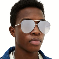 Men's Rimless Aviator Glasses