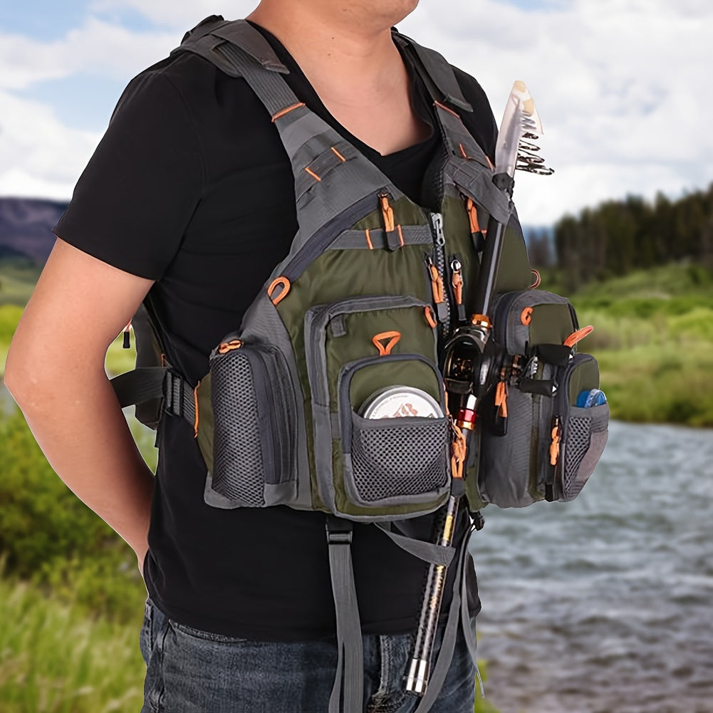 Breathable Pocket Fishing Vest Removable Oxford Fabric