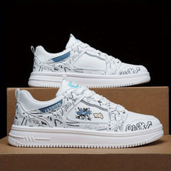 Men's Cartoon Graphic Skate Shoes Lace-Up Sneakers
