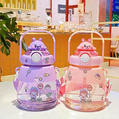 1200ml Big Belly Cup Handle Strap Water Bottle