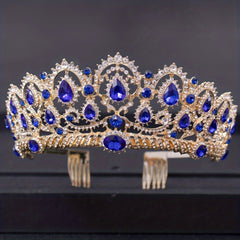 Baroque Crystal Crown Tiara Rhinestone Wedding Tiaras Women Prom Crowns