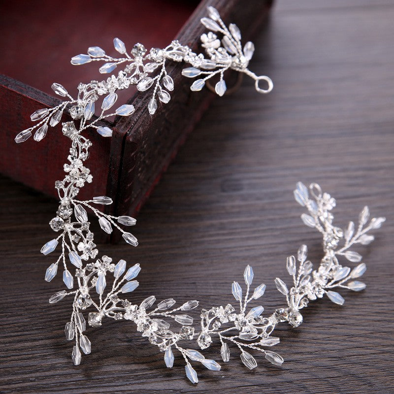 Golden Rhinestone Wedding Bride Hair Comb Headdress