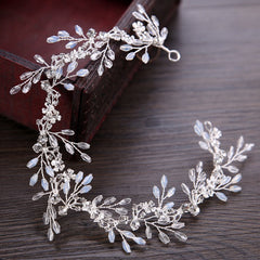 Golden Rhinestone Wedding Bride Hair Comb Headdress